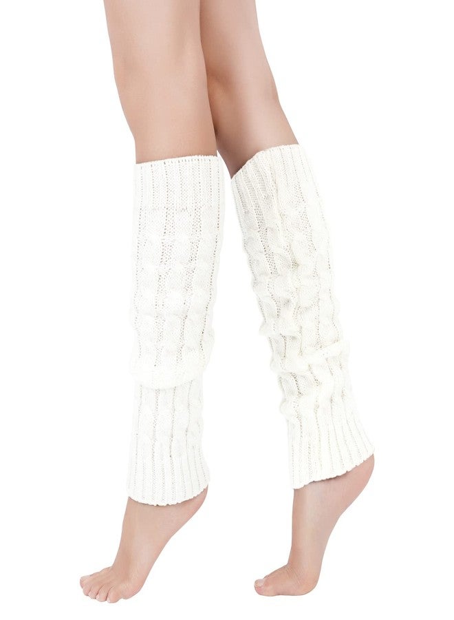 Junely Leg Warmers 80s Kawaii Leg Warmer Knit Legwarmers Halloween Lolita Gyaru Goth Emo Gothic Accessories for Ballet Figure Skating Ice Skating Dance White - Image 1